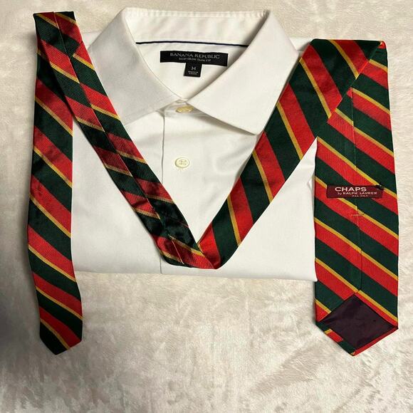Vtg 70s 80s Ralph Lauren Chaps Silk Tie 54"x3" Diagonal Stripe Crazy Color Combo - Picture 4 of 7